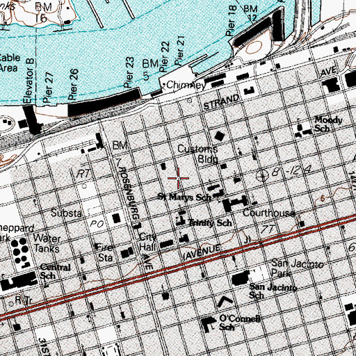 Topographic Map of Scottish Rite Cathedral, TX