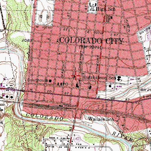 Topographic Map of Scott-Majors House, TX