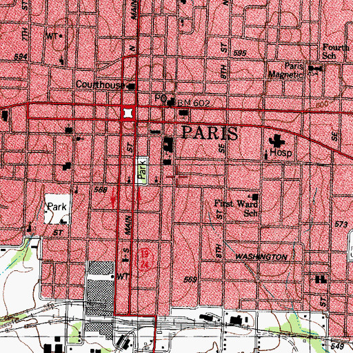 Topographic Map of Scott-Roden Mansion, TX