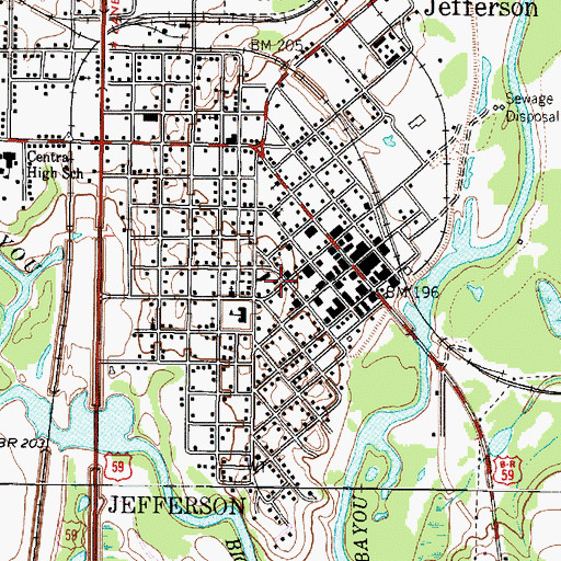 Topographic Map of Sedberry House, TX