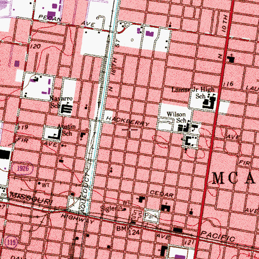 Topographic Map of Sam and Marjorie Miller House, TX