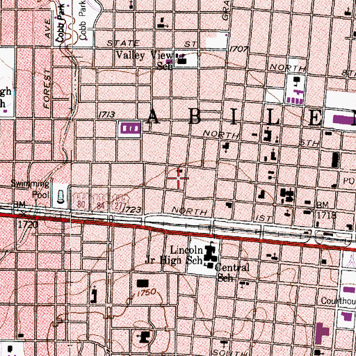 Topographic Map of Samuel A Chambers House, TX