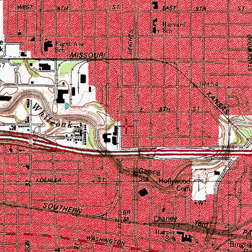 Topographic Map of Samuel H Webber House, TX