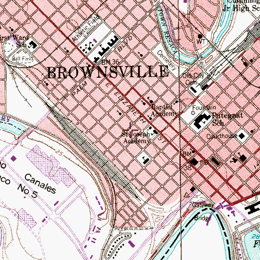 Topographic Map of Samuel Wallace Brooks House, TX