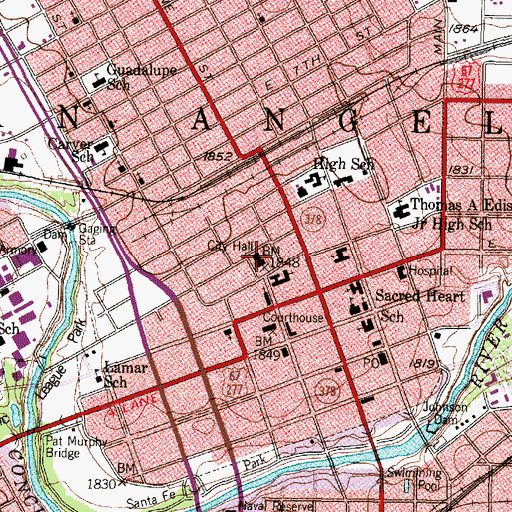 Topographic Map of San Angelo City Hall, TX