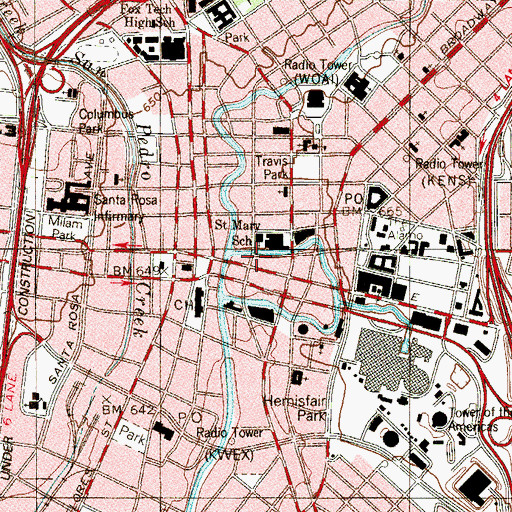 Topographic Map of San Antonio Loan and Trust Building, TX
