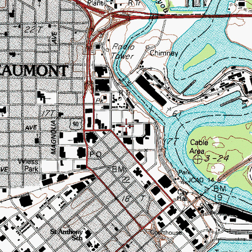 Topographic Map of Sanders House, TX