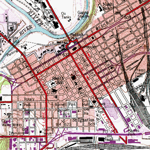 Topographic Map of Sanger Brothers Building, TX