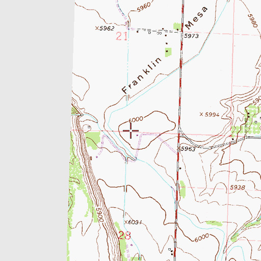 Topographic Map of Franklin Mesa, CO