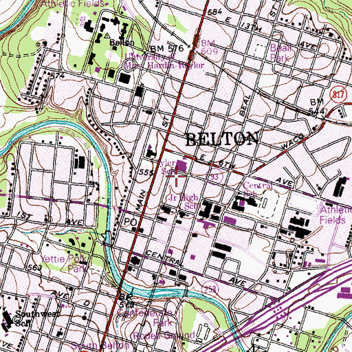 Topographic Map of Robert Naismith House, TX