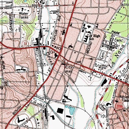 Topographic Map of Roberts Building, TX
