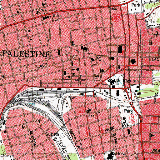 Topographic Map of Robinson Bank Building, TX