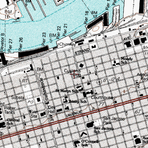 Topographic Map of Robinson Building, TX