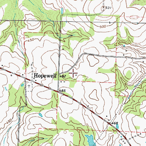 Topographic Map of Rogers-Drummond House, TX