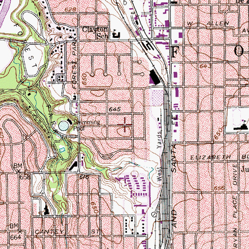 Topographic Map of Rogers-O'Daniel House, TX