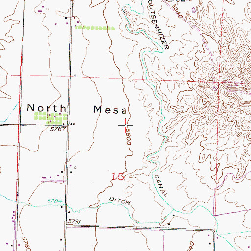 Topographic Map of North Mesa, CO