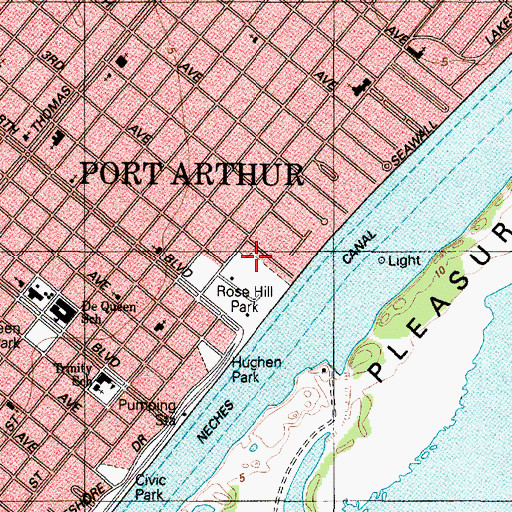 Topographic Map of Rose Hill House, TX