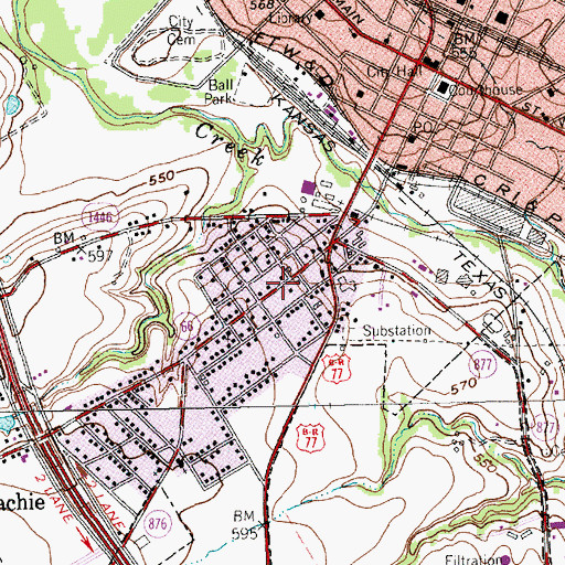 Topographic Map of Rosemont House, TX