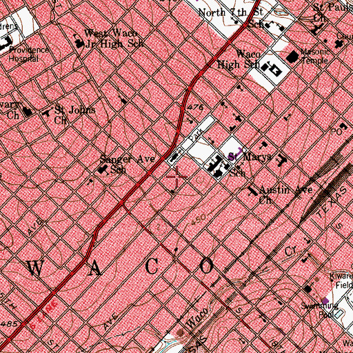 Topographic Map of Rotan-Dossett House, TX