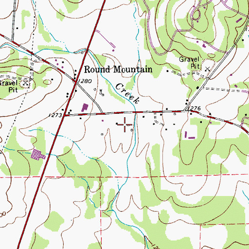 Topographic Map of Round Mountain Stage-Coach Inn and Stable, TX
