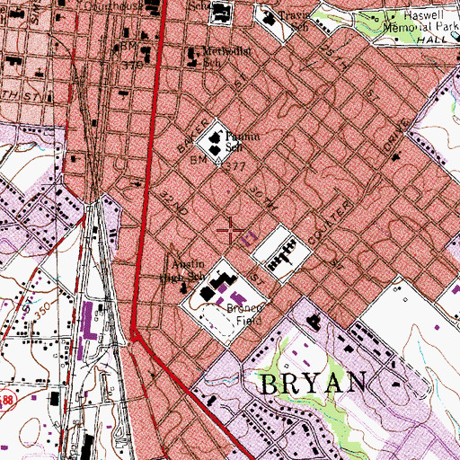 Topographic Map of Roy C Stone House, TX