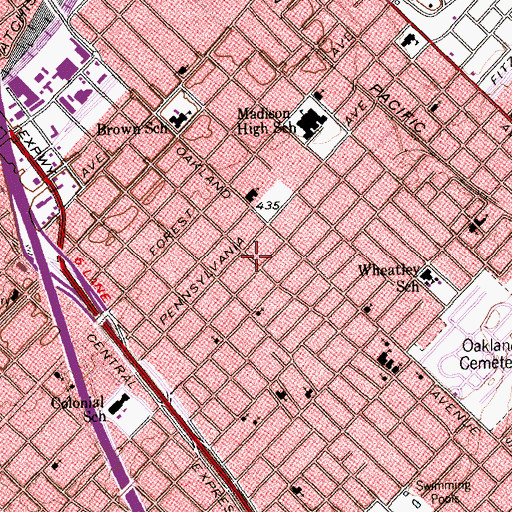 Topographic Map of Rush-Crabb House, TX