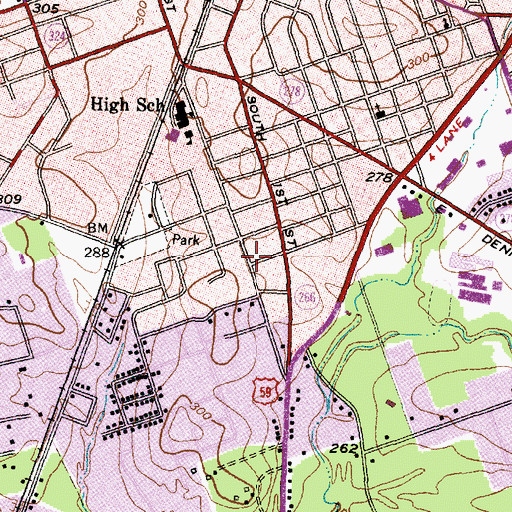 Topographic Map of Russell-Arnold House, TX