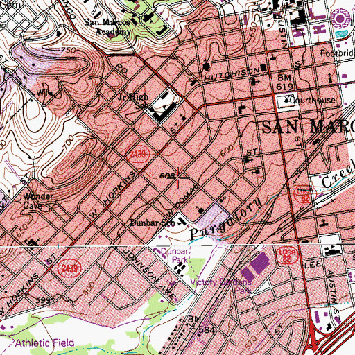 Topographic Map of Rylander-Kyle House, TX