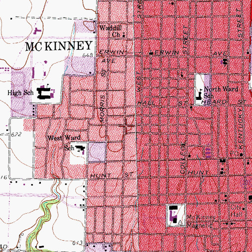 Topographic Map of S H Fox House, TX
