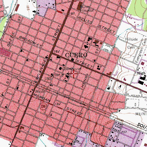 Topographic Map of S I Ott House, TX