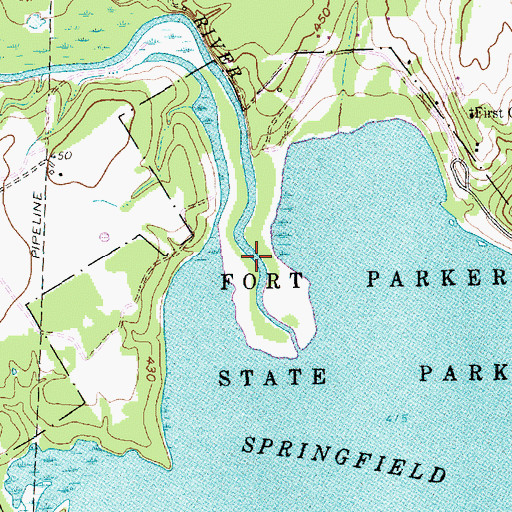 Topographic Map of Fort Parker State Park Hiking Trail, TX