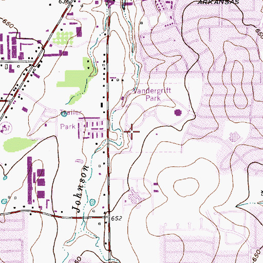 Topographic Map of Founders Park Trail, TX