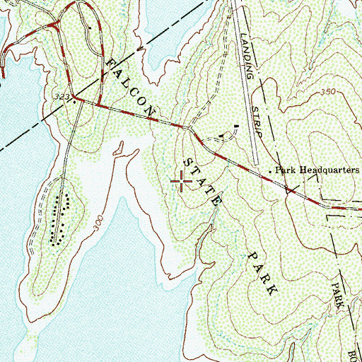 Topographic Map of Falcon State Park Trail, TX