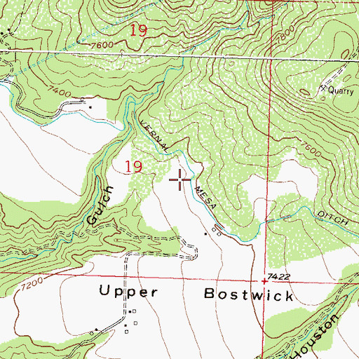 Topographic Map of Vernal Mesa Ditch, CO