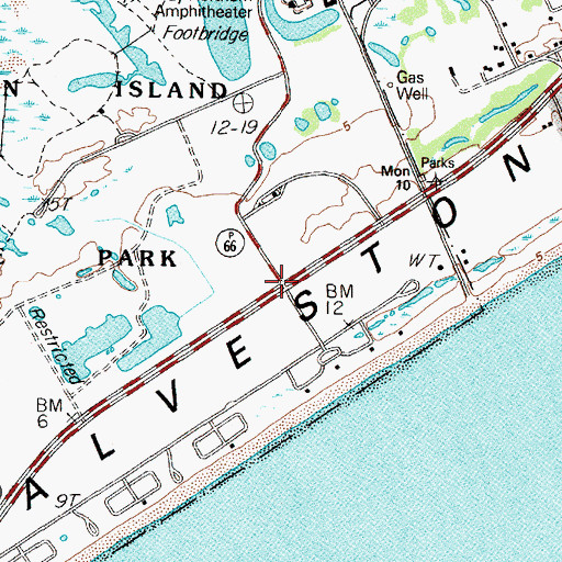 Topographic Map of Galveston Island State Park Trail, TX