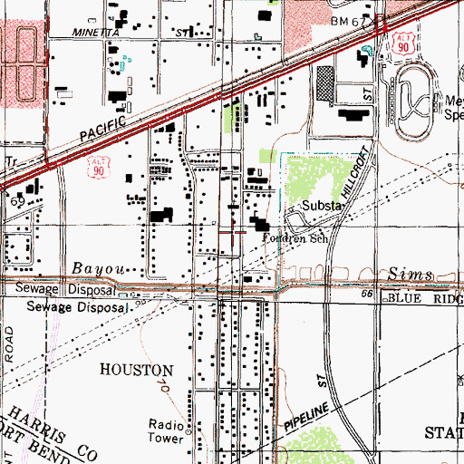 Topographic Map of Fondren Elementary SPARK Park Trail, TX