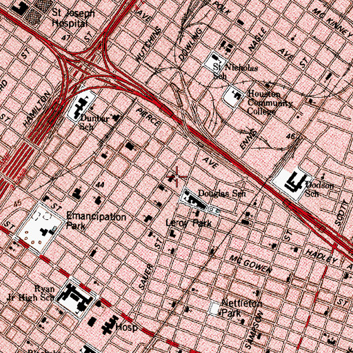 Topographic Map of Douglass Elementary SPARK Park Trail, TX