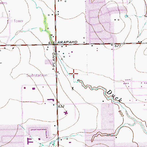 Topographic Map of Duck Creek Trail, TX