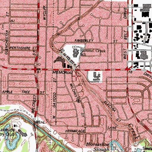 Topographic Map of Edith L Moore Nature Sanctuary Trail, TX