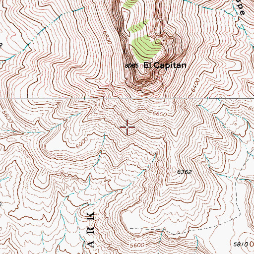 Topographic Map of El Capitan Trail, TX