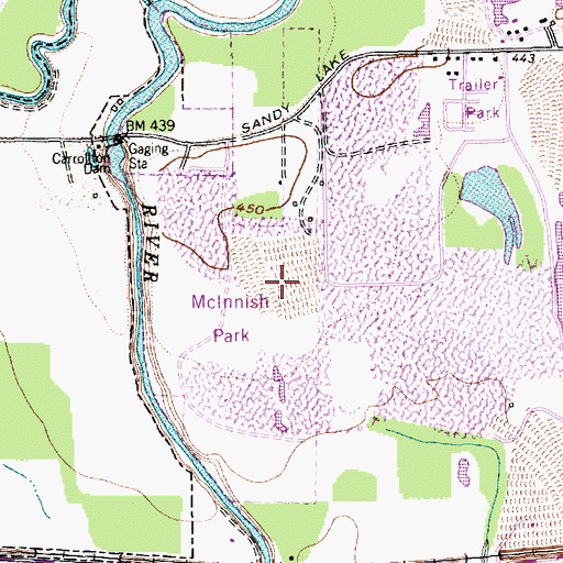 Topographic Map of Elm Fork Nature Preserve Trail, TX