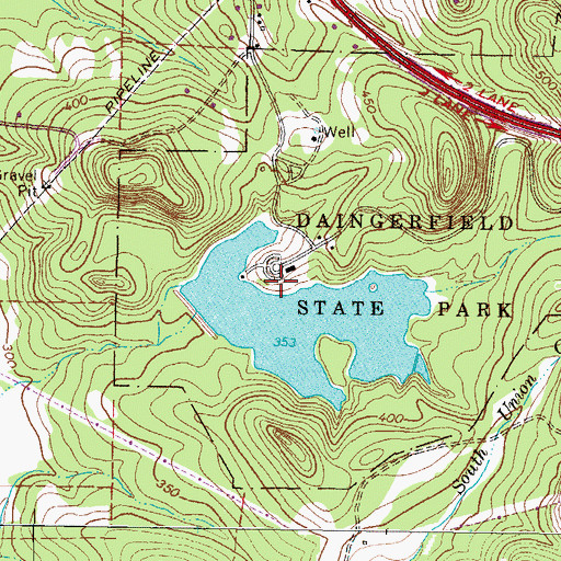 Topographic Map of Daingerfield State Park Trail, TX
