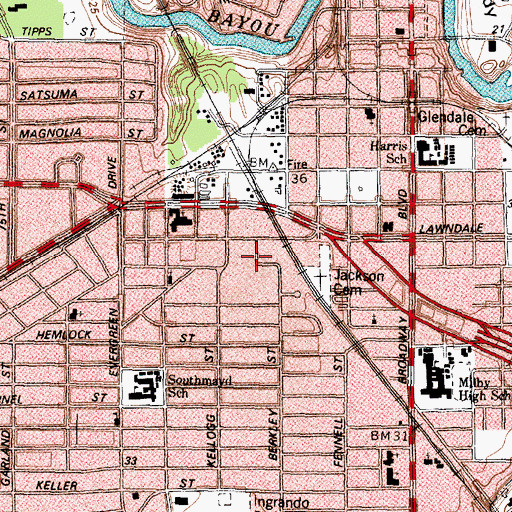 Topographic Map of Davila Elementary SPARK Park Trail, TX