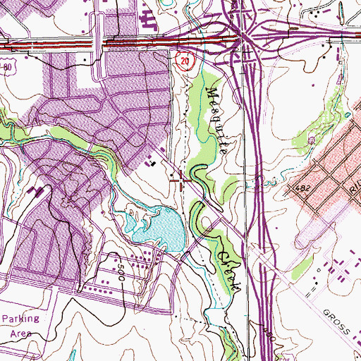 Topographic Map of Debusk Park Trail, TX