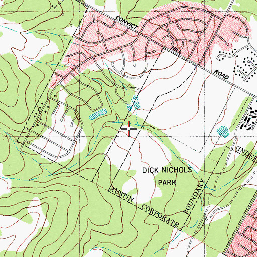 Topographic Map of Dick Nichols Park Trail, TX