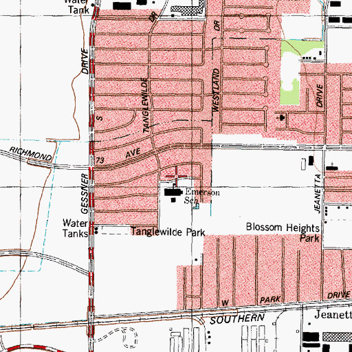 Topographic Map of Emerson Elementary SPARK Park Trail, TX