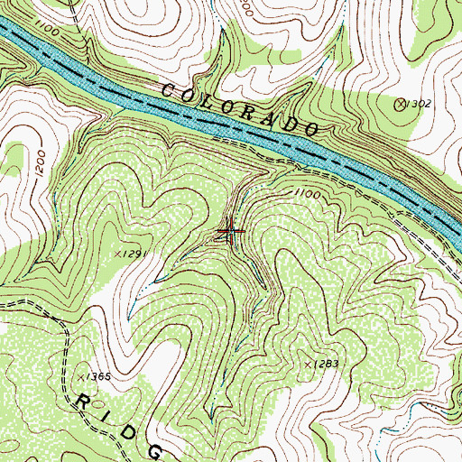 Topographic Map of Colorado Bend State Park Trail, TX