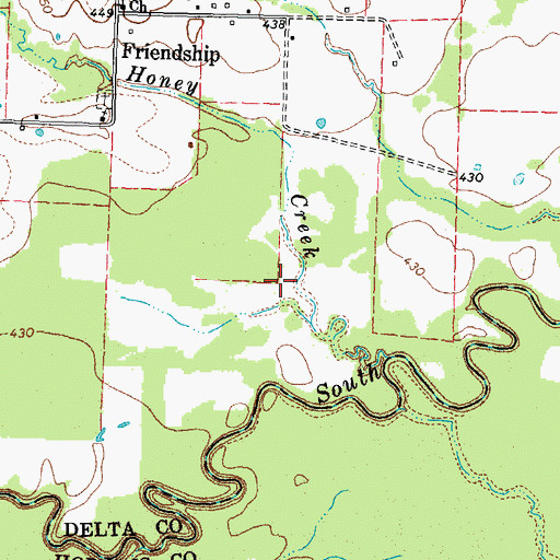Topographic Map of Cooper Lake State Parks Trail, TX