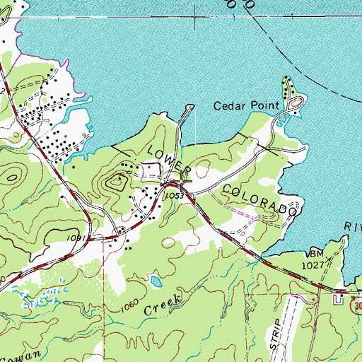 Topographic Map of Cedar Point Recreation Area Trail, TX