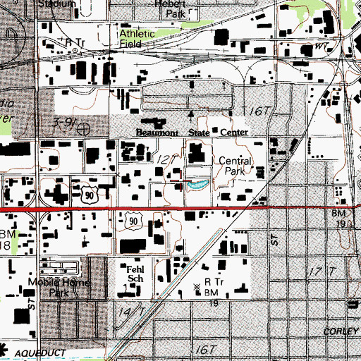 Topographic Map of Central Park Trail, TX
